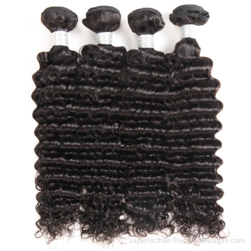 weave bundles brazilians hair deep wave bundles human hair  virgin hair bundles with closure
